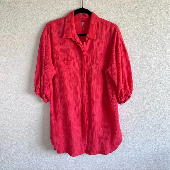 Young, Fabulous and Broke Cotton Gauze Button Down Blouse - Picture 1 of 13
